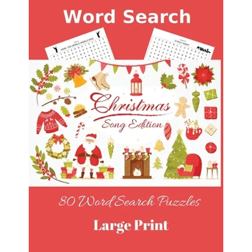 Word Search Christmas Song Edition: 80 Word Search Puzzles, Large Print - Paperback