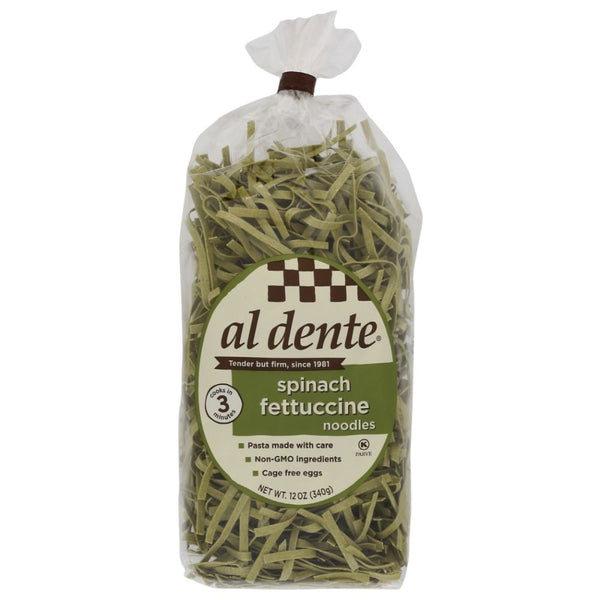 AL DENTE: Spinach Fettuccine Noodles, 12 oz
