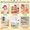 Kids Table and Chair Set, 5-Piece with Animal Designs