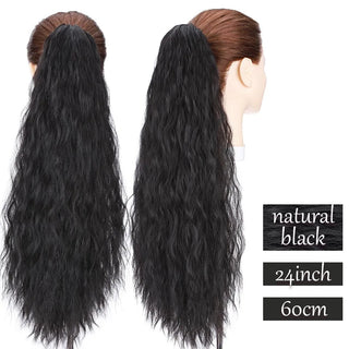 Buy natural-black2 Synthetic Long Wavy Fake Ponytail Extension