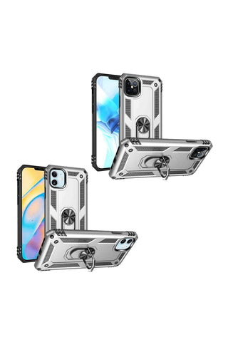 Buy silver For iPHONE 12/Pro (6.1 ONLY) RING MAGNETIC KICKSTAND HYBRID CASE COVER