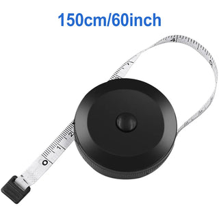 Buy black-and-white 1.5m 60inch Black Double Sided Measuring Tape Auto Retractable Tools ABS Flexible Sewing Mini Measuring Tape