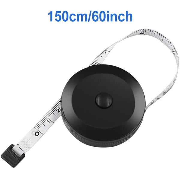 1.5m 60inch Black Double Sided Measuring Tape Auto Retractable Tools ABS Flexible Sewing Mini Measuring Tape