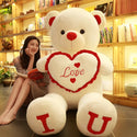 100cm Plush Toy Teddy Bear Giant  T Shirt Soft Stuffed Animals Pillow Dolls Grilfriend Kids Wife Birthday Valentines Day Decor