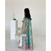 Floral Print Muslim Trench Coat - Modest Commuter Jacket Cape Robe(MOA212)