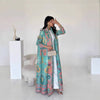 Floral Print Muslim Trench Coat - Modest Commuter Jacket Cape Robe(MOA212)