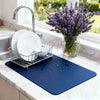 Navy Dish Drying Mat — Super Absorbent, Non-Slip | Strabella