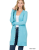 Full Sleeve Long Snap Cardigan - Milky Blue