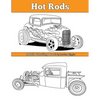 Hot Rods: Adult Coloring Book - Paperback