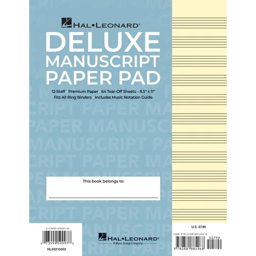 Manuscript Paper (Deluxe Pad)(Blue Cover) - Paperback