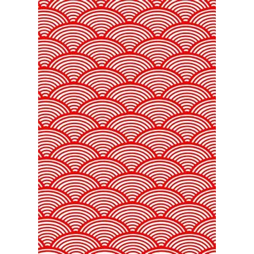Japanese Kanji Practice Paper Notebook: 130 sheets, Asian Calligraphy, Red Geometric Artwork - Paperback