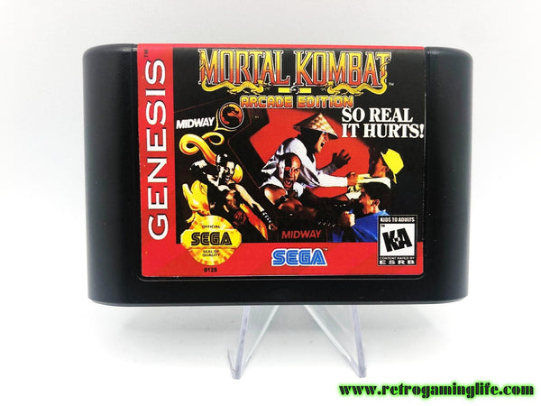 Mortal Kombat Arcade Edition V2.6 Sega Genesis Game Cart Reproduction