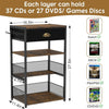4-Tier Media Storage Tower with Drawer, Console Stand for PS5/Xbox/Switch