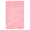 KJV Holy Bible, Gift Edition King James Version, Faux Leather Flexible Cover, Light Pink Floral - Leather