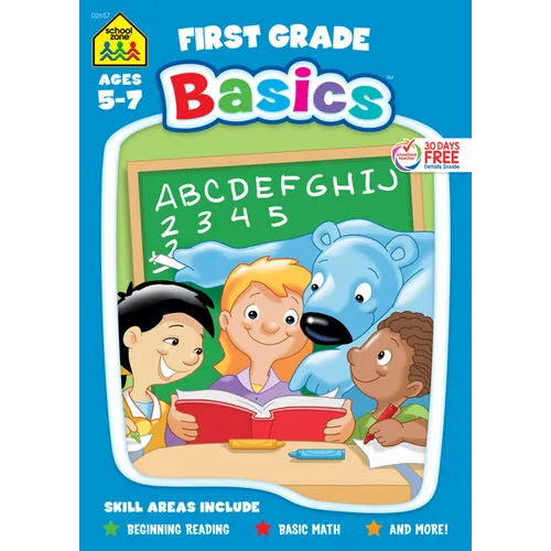 School Zone First Grade Basics 96-Page Workbook - Paperback