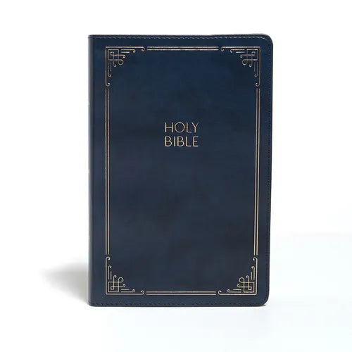 KJV Large Print Personal Size Reference Bible, Navy Leathertouch - Imitation Leather