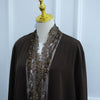 Lace-Panel Flared-Sleeve Open Abaya with Pockets(MOA332)