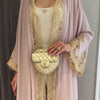 Lace-Panel Flared-Sleeve Open Abaya with Pockets(MOA332)