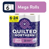 QUILTED NORTHERN Ultra Plush Toilet Paper, 6 Mega ...
️