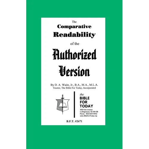 The Comparative Readability of the Authorized Version - Paperback