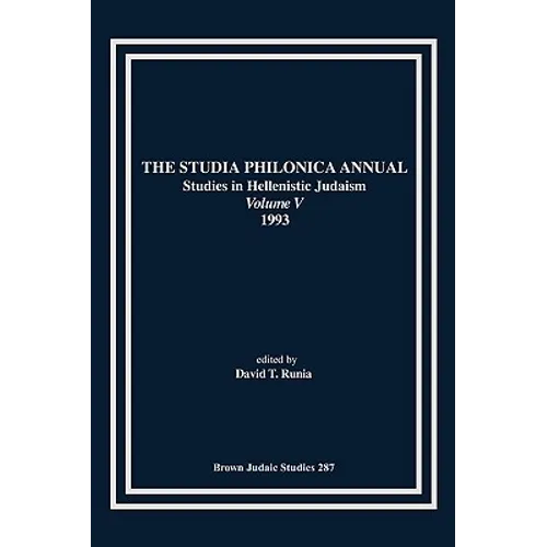 The Studia Philonica Annual V, 1993 - Paperback