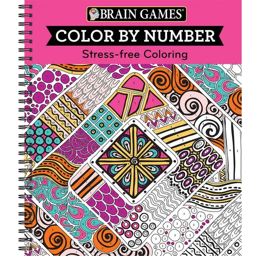 Brain Games - Color by Number: Stress-Free Coloring (Pink) - Spiral