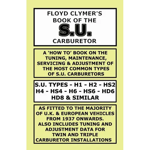 Floyd Clymer's Book of the S.U. Carburetor - Paperback