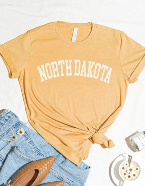 NORTH DAKOTA Graphic T-shirt - Mustard
