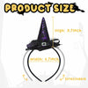Edoneery Halloween Witch Hat Headband with Veil Feathers Purple for Women