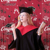 Pedel 2025 Graduation Foil Fringe Curtains 2 Pack 3.2x6.5ft Maroon Black