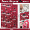 Pedel 2025 Graduation Foil Fringe Curtains 2 Pack 3.2x6.5ft Maroon Black