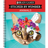 Brain Games - Sticker by Number: Animals (28 Images to Sticker) - Spiral