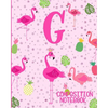 Composition Notebook G: Pink Flamingo Initial G Composition Wide Ruled Notebook - Paperback