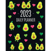 Avocado Daily Planner 2023: Funny & Healthy Fruit Organizer: January-December (12 Months) Cute Green Berry Year Scheduler with Pretty Pink Hearts - Paperback