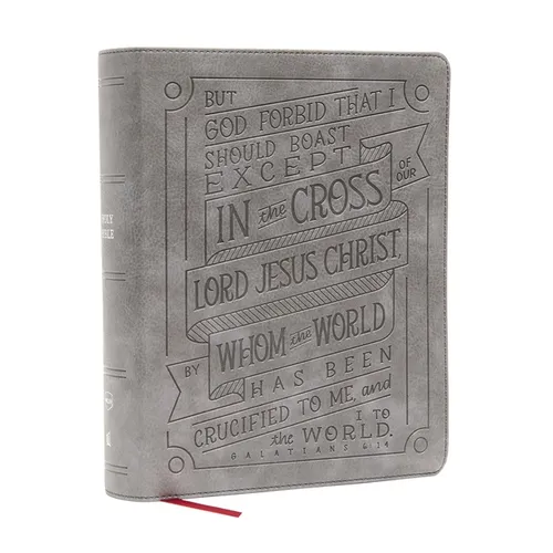 Nkjv, Journal Reference Edition Bible, Verse Art Cover Collection, Leathersoft, Gray, Red Letter, Comfort Print: Let Scripture Explain Scripture. Refl - Imitation Leather