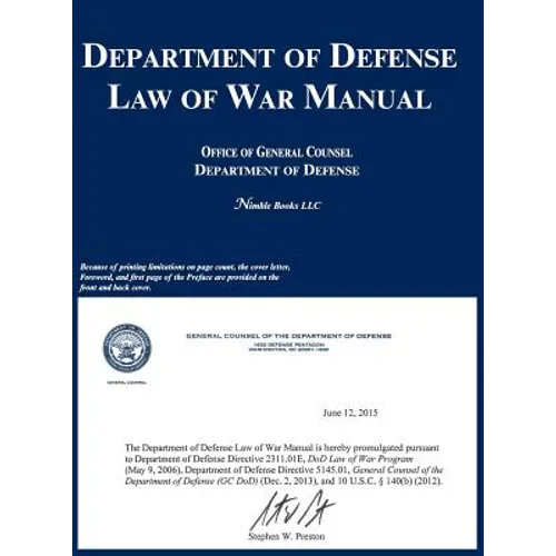 Department of Defense Law of War Manual - Hardcover