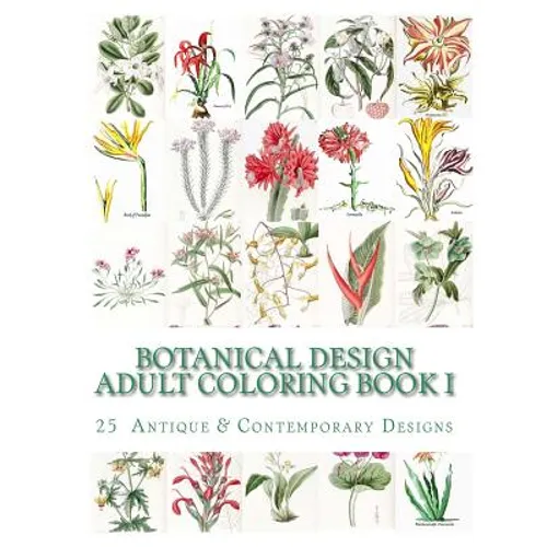Botanical Design Adult Coloring Book #1 - Paperback