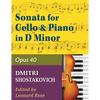 Shostakovich Sonata in d minor--opus 40 for cello and piano - Paperback