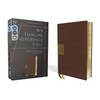 Niv, Thinline Reference Bible (Deep Study at a Portable Size), Leathersoft, Brown, Red Letter, Comfort Print - Imitation Leather