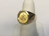 Fancy Solid White/Yellow/Rose Gold Handmade Coin Ring , Dos Pesos Coin ,
