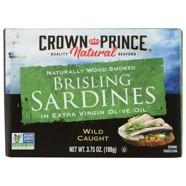 CROWN PRINCE: Brisling Sardines in Extra Virgin Olive Oil, 3.75 oz