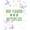 easy flowers and butterflies: easy flowers and butterflies adult coloring book - Paperback