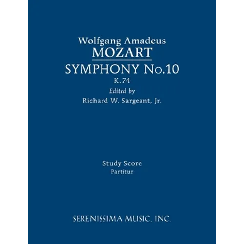 Symphony No.10, K.74: Study score - Paperback