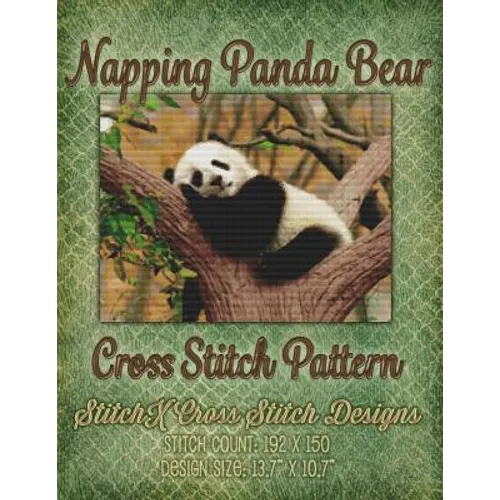 Napping Panda Bear Cross Stitch Pattern - Paperback