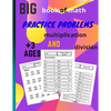 big book of math practice problems multiplication and division: multiplication and division workbook, Facts and Exercises on Multiplying and Dividing, - Paperback