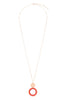 Glass Beaded Hoop Pendant Necklace