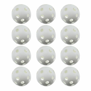 Buy white CRESTGOLF 12pcsX90mm Pickleball Plastic Airflow Hollow Indoor Practice Training Ball Baseball Golf Ball Accessories