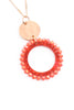 Glass Beaded Hoop Pendant Necklace