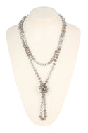 8mm Longline Hand Knotted Necklace