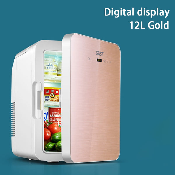 12L Portable Mini Refrigerator Student Dormitory Heating and Cooling Cosmetics Car Home Dual-Use Refrigeration and Preservation